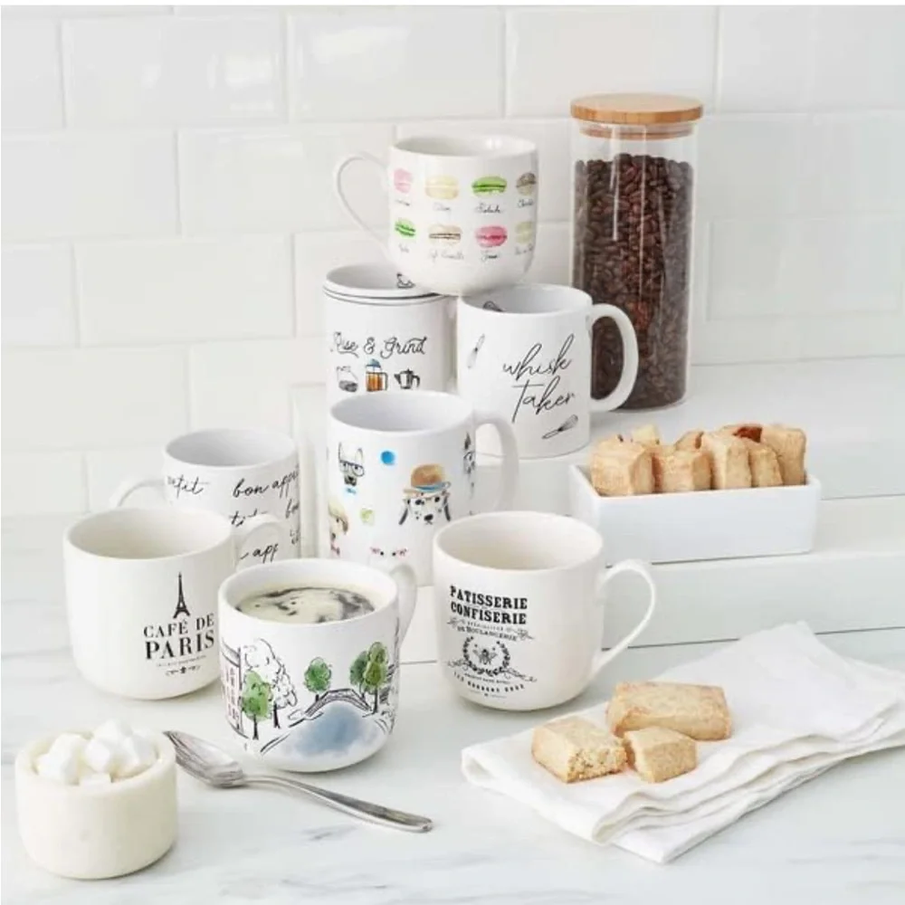 New! 🇫🇷 Sur La Table Paris the City of Light Cafe De Paris Stoneware Mug, 15 oz